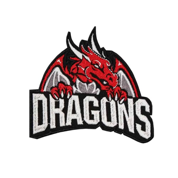 Detailed NBA embroidery of the Tampa Bay Dragons emblem