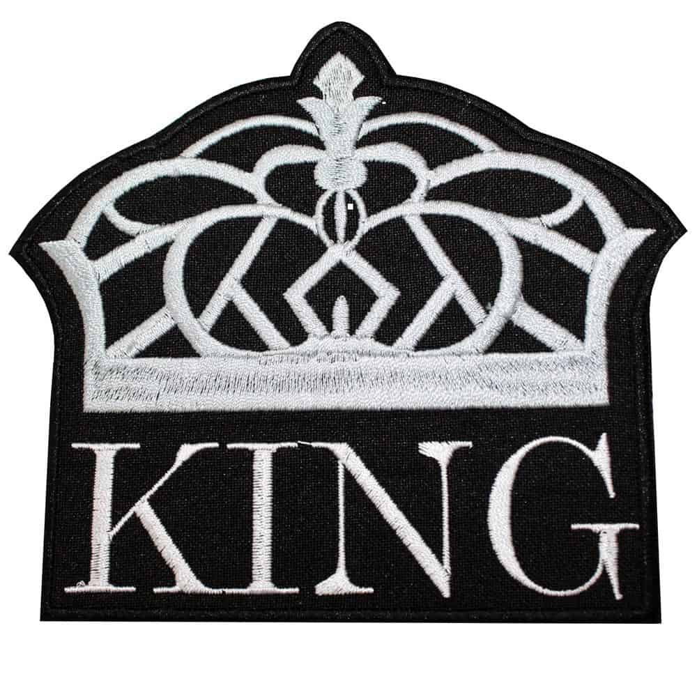 Patch Ricamata Corona Bianco E Argento | Re E Regina | Termoadesivo E Da Cucire | 8.1 X 6.7 Cm | Distintivo Per Costumi
