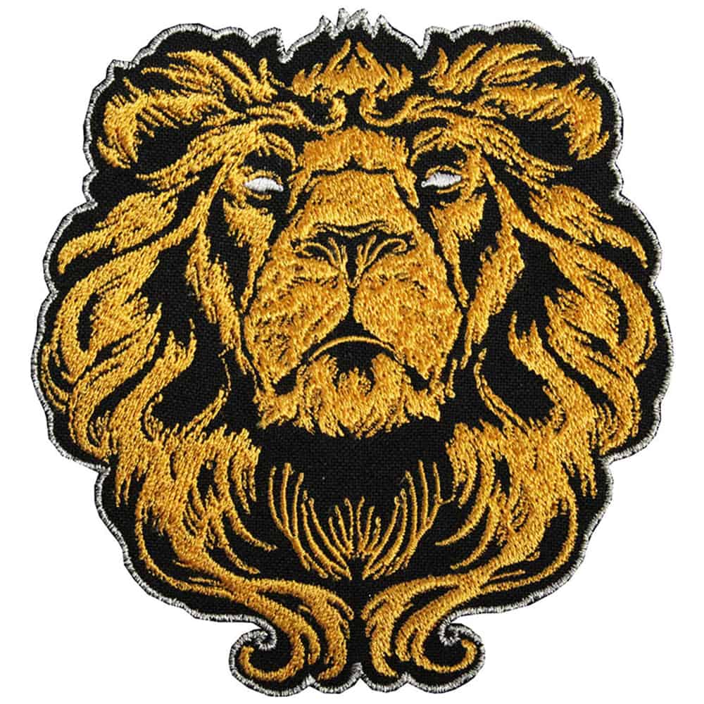 Embroidered Lion Patch Custom Sew-on, Iron-on & Velcro Animal embroidery