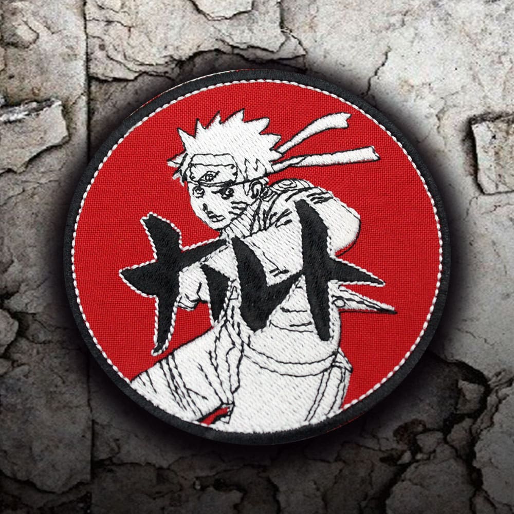 embroidered patch featuring Naruto in his Hokage attire