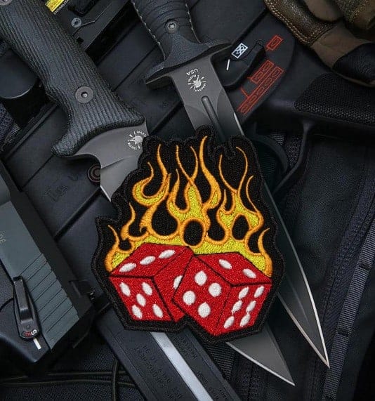 Flaming Dice Airsoft Patch