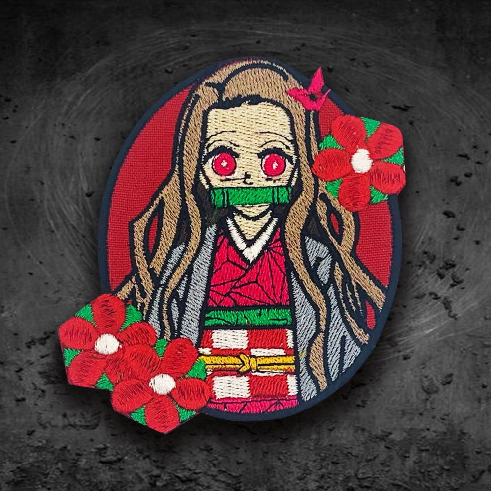 Embroidered patch of Nezuko Kamado from Demon Slayer