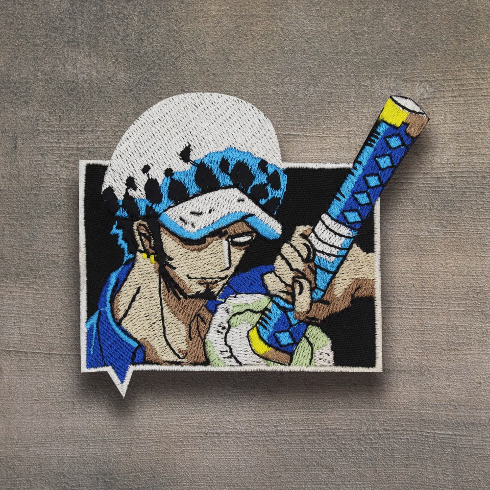 One Piece Trafalgar D. Water Law in blue colors with background