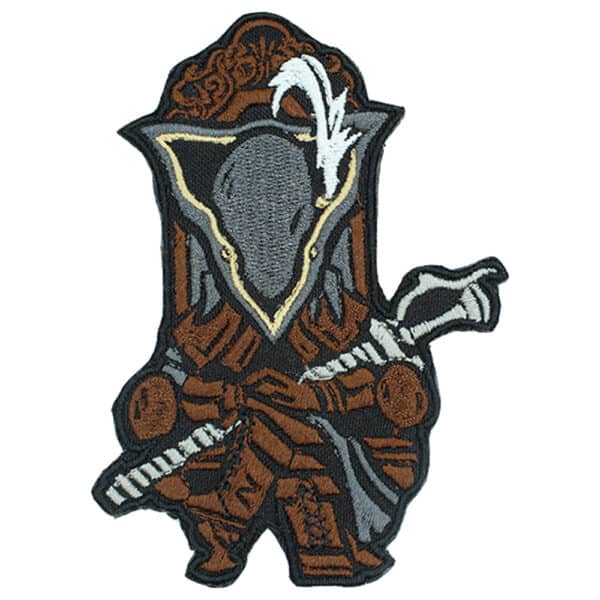 Bloodborne Maria patch featuring detailed embroidery of Lady Maria with her signature weapons.